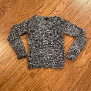 T/O size small knit sweater, very very soft black and gray